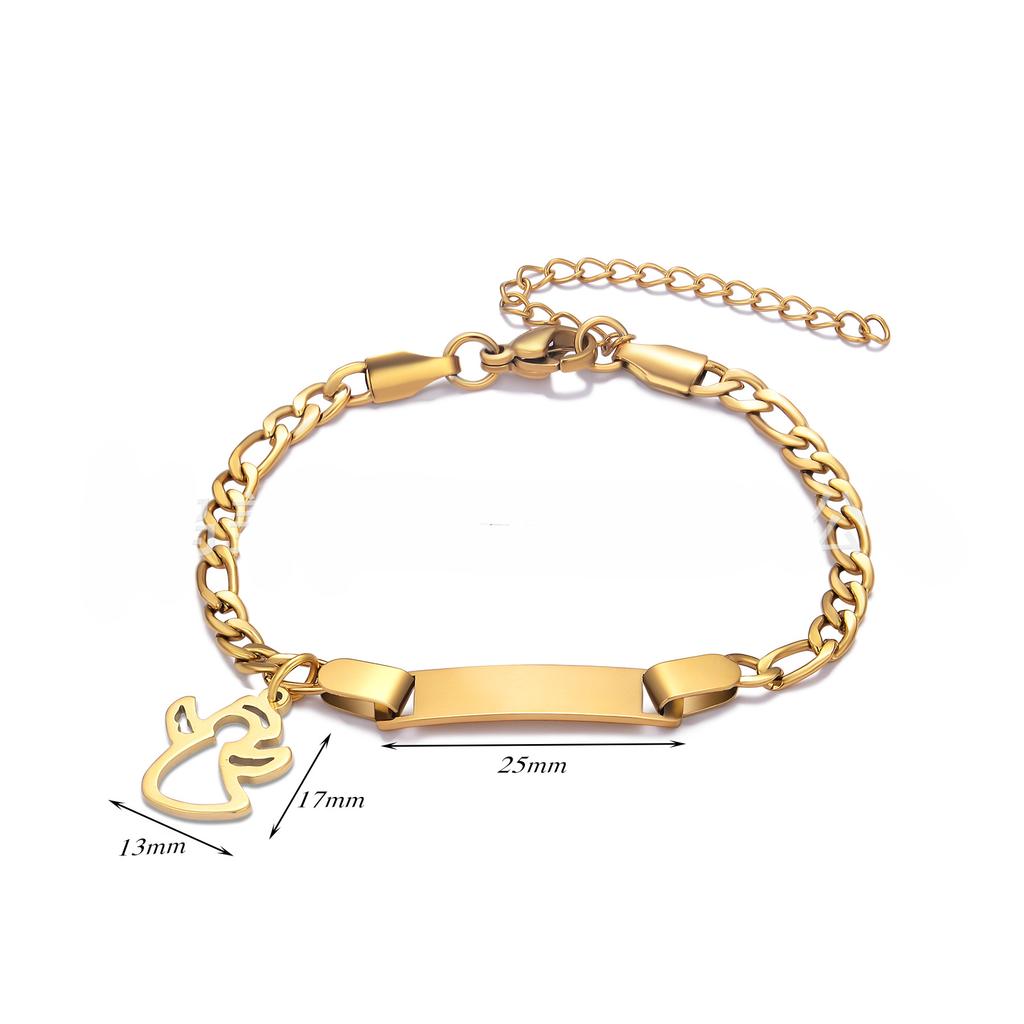 Custom Name Couple Bangle For Women Laser Engraved Letter Words Stainless Steel Figar Link Chain Personalized Bangle