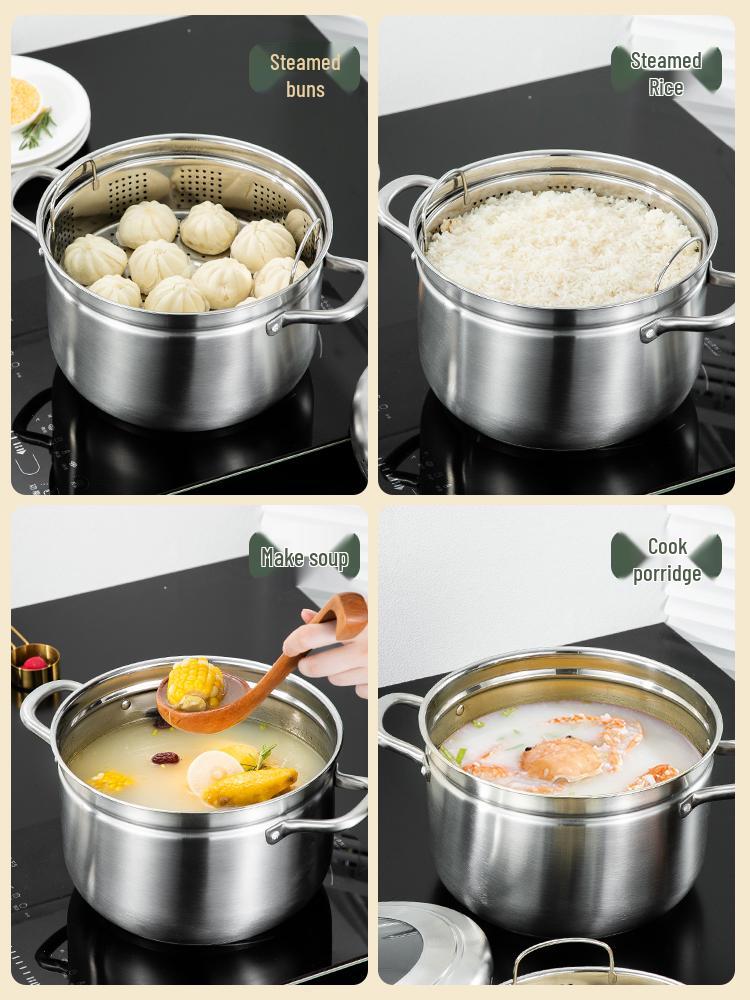 304 Stainless Steel 1-Layer Multi-Use Steamer Pot: Home Rice and Sugar Cooking