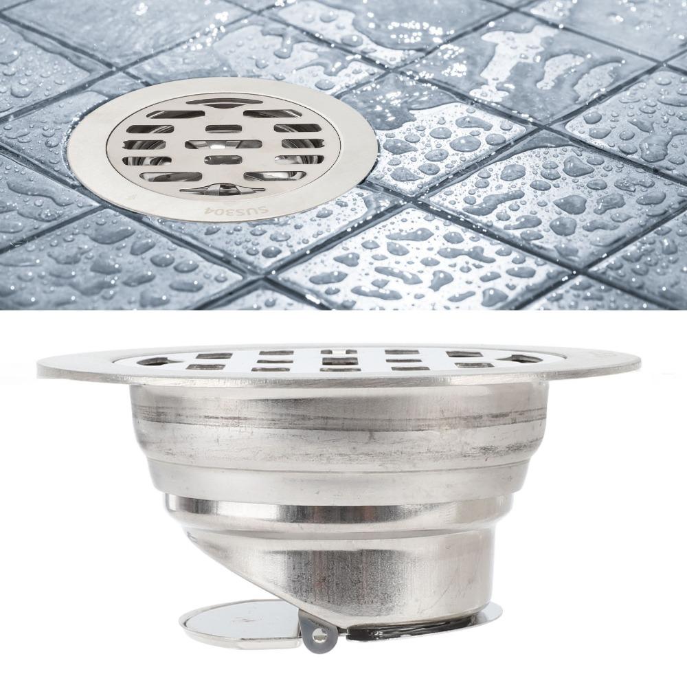 304 Stainless Steel Floor Drain 3.94in Diameter Floor Drain Kit Durable Shower Drain Kit Bathroom