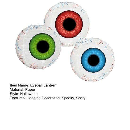 Halloween Eyeball Lantern Hanging Paper Lantern Decoration Large Scary Eye Indoor Outdoor Decor for Haunted House Themed Party Supplies