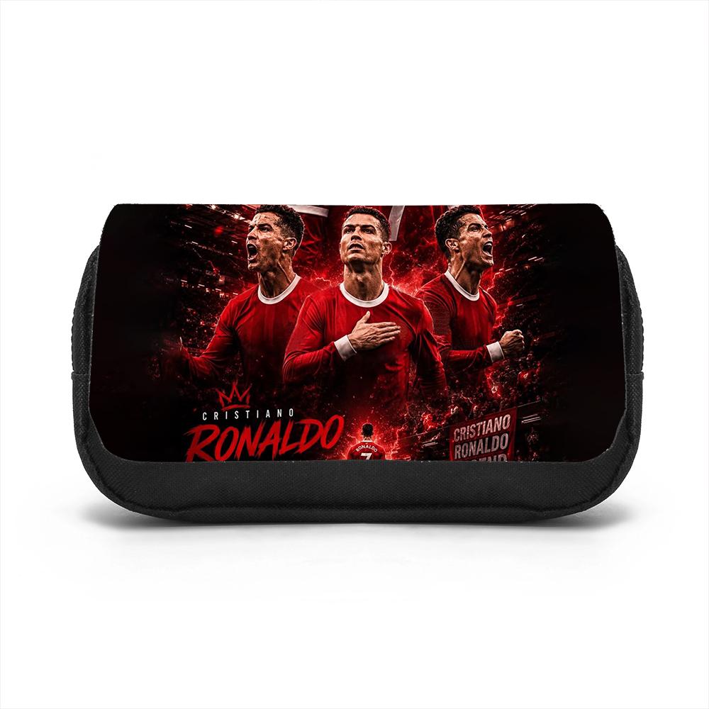 Borsa Organizzatore per Cancelleria di Grande Capacità, Astuccio a Doppia Scomparto Ronaldo, Astuccio per Penne Studenti Stella del Calcio