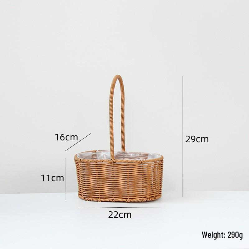 Handwoven Rattan Basket: Fruit, Picnic, Flower Tote for Festivals & Decor