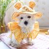 Pet Accessories Pet Hat Teddy Frise Sunshade Dog Small Ears Check Sun Cute Hat