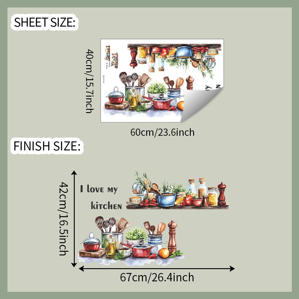 

Расписная Креативная Кухонная Посуда Кухонный Ресторан Домашний Фон Украшение и Декорация Наклейки на Стену