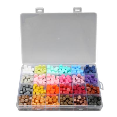 Sealing Wax Beads Boxed 24 Grids 24 Colors DIY Making Octagonal Shape Easy Melting Fast Drying Wax Stamp Kit Type 1