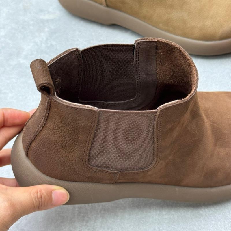 Women's Boots Female Mother Genuine Leather Shoes Platform Ankle Boots Chelsea Boots Autumn Winter Warm Plush Fur Ladies Shoes