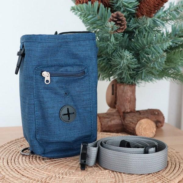 Dingdong Pet Dog String Treat Bag + Clicker Set, Navy (treat Bag), Black (clicker), 1 Set