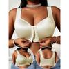 Satin-Unterwäsche mit Knopfleiste vorne, Damen, Große Größen, Raffung, Sport, BH ohne Bügel Text