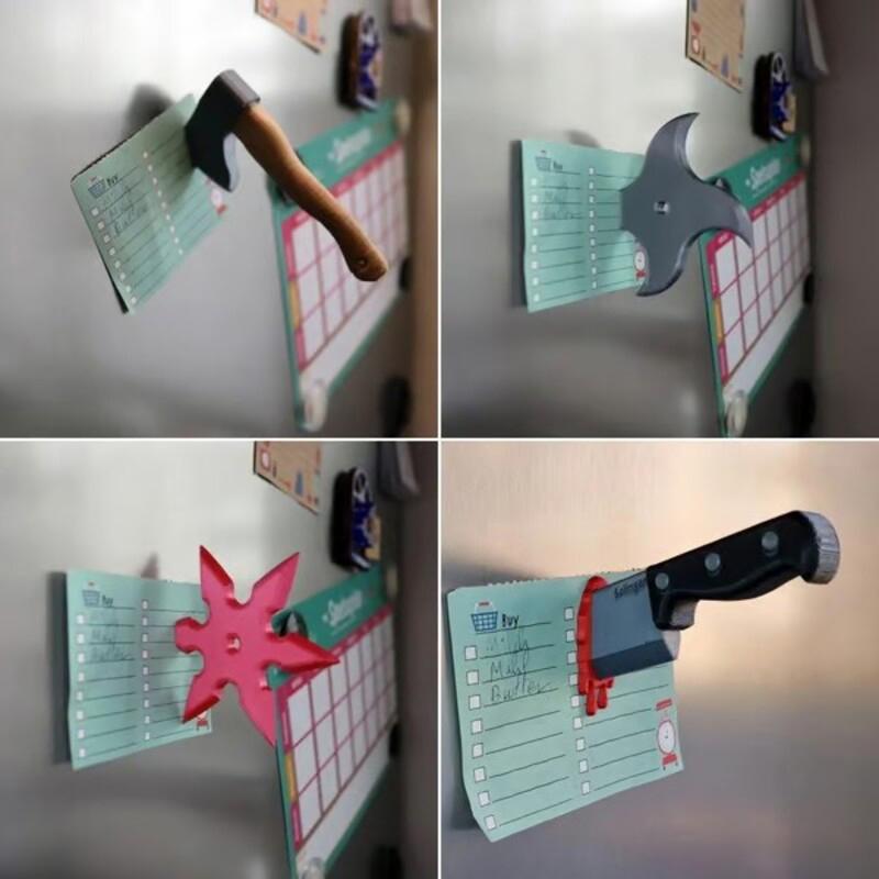 Funny Knife Magnetic Fridge Stickers, 3D Fun Axe Fridge Magnet, Novelty Home Decor Gifts, Eye-Catching Fridge For Iron Surface