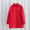 Womens Lightweight Detachable Hooded Down Coat Mid-Length Slim Fit Winter Jacket Daily Wear