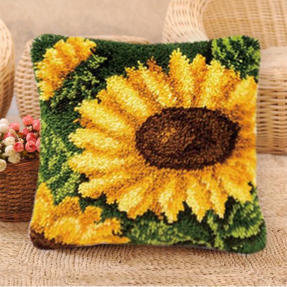Kit per uncinetto Smyrnian Flower Mats Cushion Pillow Diy Serie Semplice Ricamo su Cuscino Tappeto Latch Hook Lavoro a Maglia Bottoni Pacchetti