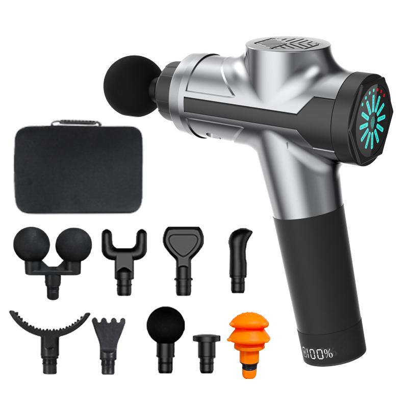 Brushless Motor Fascial Gun Deep Muscle Massager Rechargeable Massage Tool for Relaxing Body Abdominal Back and Leg Muscles