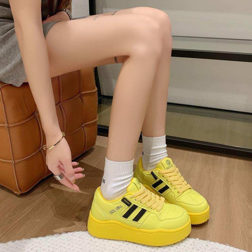 Board shoes women's 2025 new spring and autumn dopamine platform heightening sports and leisure shoes ins trendy shoes