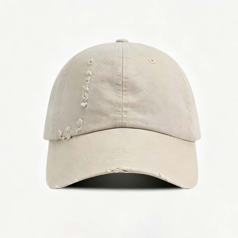 Hot Sale Women's Ripped Baseball Cap Soft Adjustable Brim Face-Slimming Spring and Summer Stylish for Students Unisex Sun Hat