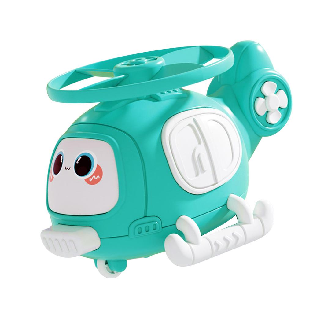 Helicopter Bamboo Dragonfly Toy Plastic Inertial Collision Aircraft Toys for Birthday Gifts Party Cyan