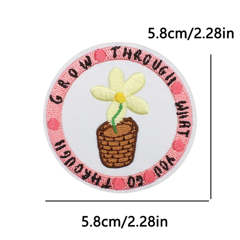 10pcs Lots Flower Letter Slogans Embroidery Patches Butterfly Iron On Patches For Clothing Chrysanthemum Book Sew Stickers 