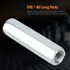 M6 Nuts, Coupling Nuts, 5-Piece Set, M6*40 Long Rod Nuts, Hex Sleeve Nut Standoffs, Threaded Fasteners