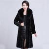 Winter Imitation Mink Coat Women's Imitation Fur Medium and Long Imitation Fox Fur Collar Jacket Large Size Medium and Old Mother Outfit