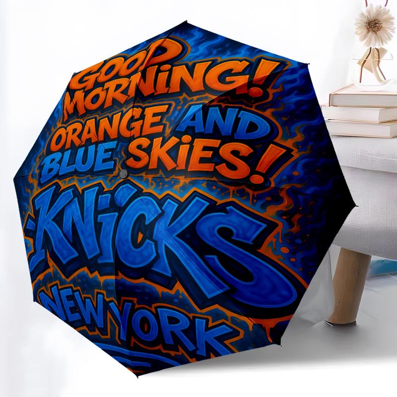 Printed Knicks logo Folding Umbrella,Outdoor,Leisure,And Travel Umbrella,Durable Umbrella Fabric,Birthday And Holiday Gift