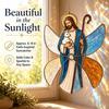 DIY Hanging Ornament Supplies Christian Suncatcher Kit, Stained Glass Style Religious Sun Catcher, Customizable Spinner Art Iridescent for Window