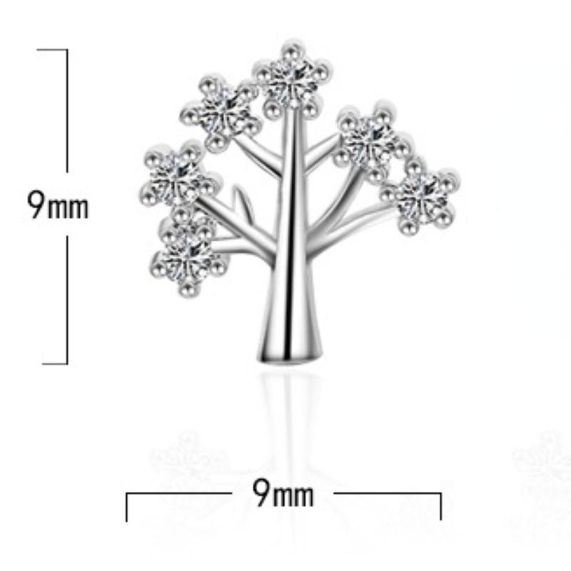 Womens Vintage Korean Fashion Elegant Anti-allergy 925 Silver Plated Ear Stud Earrings Female Christmas Tree Jewelry Gifts