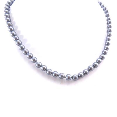 [J7197] - Gray 'Perla' Necklace (6 Mm)