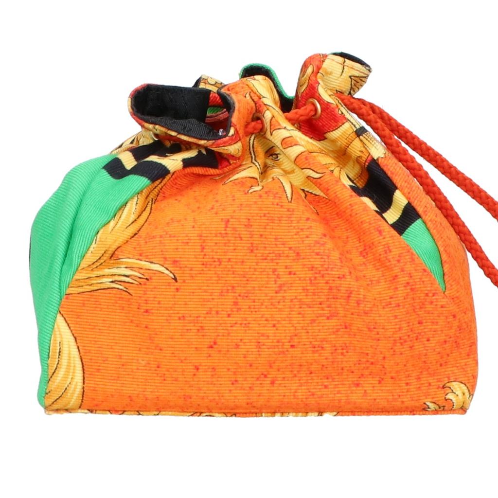 GIANNI VERSACE [Beautiful Condition] Sunburst Jewelry Drawstring Bag Pouch Orange / multicolorUsed