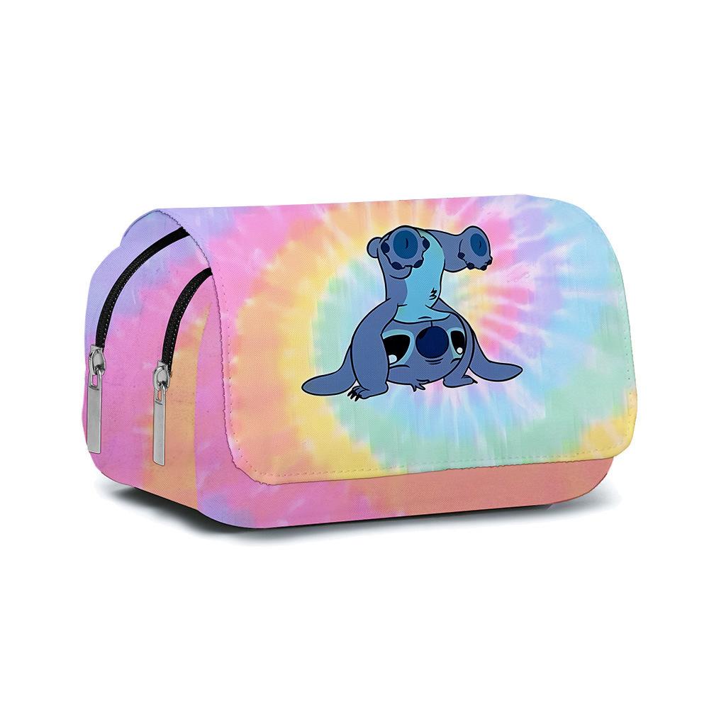 3D Digital Full-Print Schoolbag Double-Layer Flip Pencil Case Children'S Stationery Box