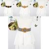 Fashion Korean Style Woven Leather Belt For Women With Round Buckle Beach Accessories
