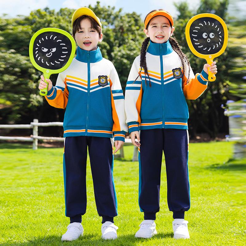First-Grade Spring & Autumn School Uniform Set: Kindergarten Sportswear, Three-Piece