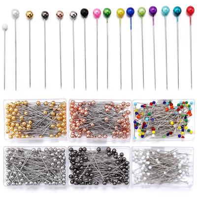 100Pcs Color Ball Head Pins Stainless Steel Pearl Big Head Sewing Pins for Clothing Positioning Supplies Sewing Supplies Tools
