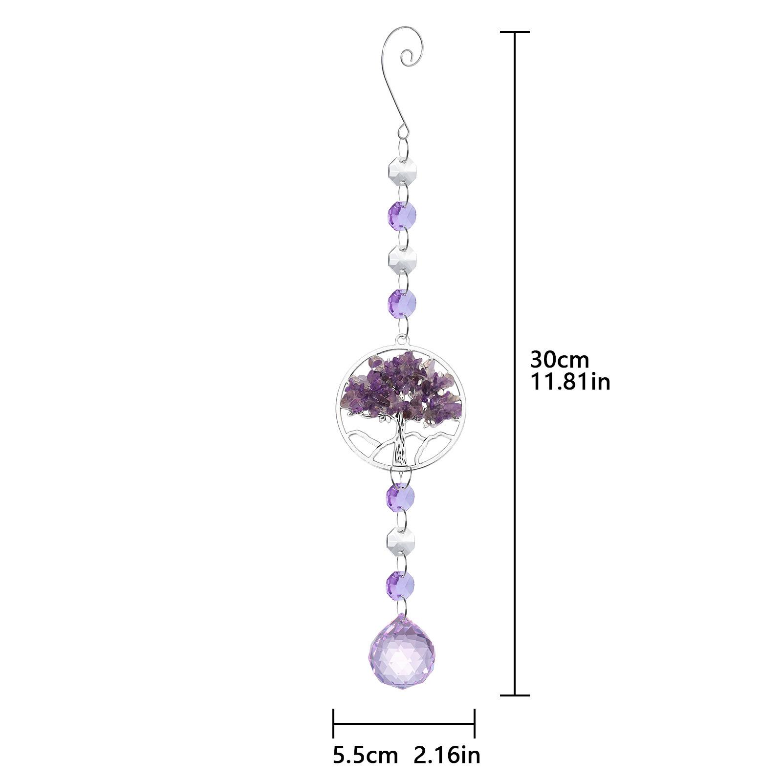 

Tree of Life Crystal Suncatcher Hanging Catcher Pendants Wind Chimes Rainbow Prism Window Drop Bell Christmas Tree Home Decor