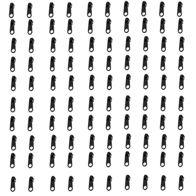 100Pcs Zippers Repair Set Alloy Zippers Slider Replacement Easy Installation Zippers Pull For Garments Bedding Suitcases