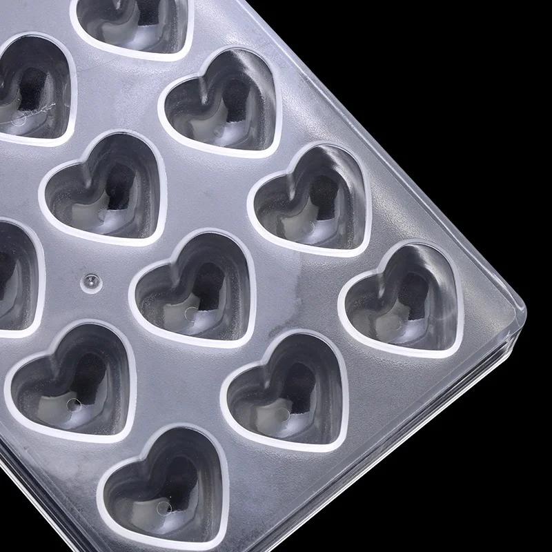 21 Heart-shaped Clear Chocolate Mould DIY Baking Acrylic Chocolate Maker Candy Mold Baking Pastry Tool LS