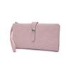 New women's long wallet, two fold, simple buckle solid color multi card handheld phone bag, zipper portable