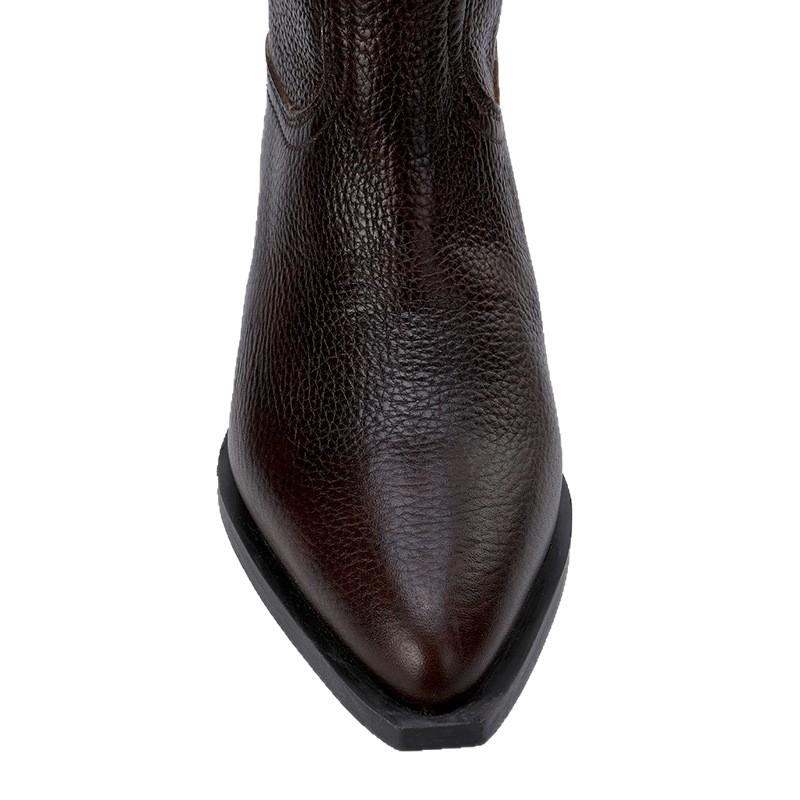 Chunky Heel Knee High Boots Women Spring Autumn Leather Shoes Ladies Western Cowboy Boottes British Style Pointed Toe Long Boot