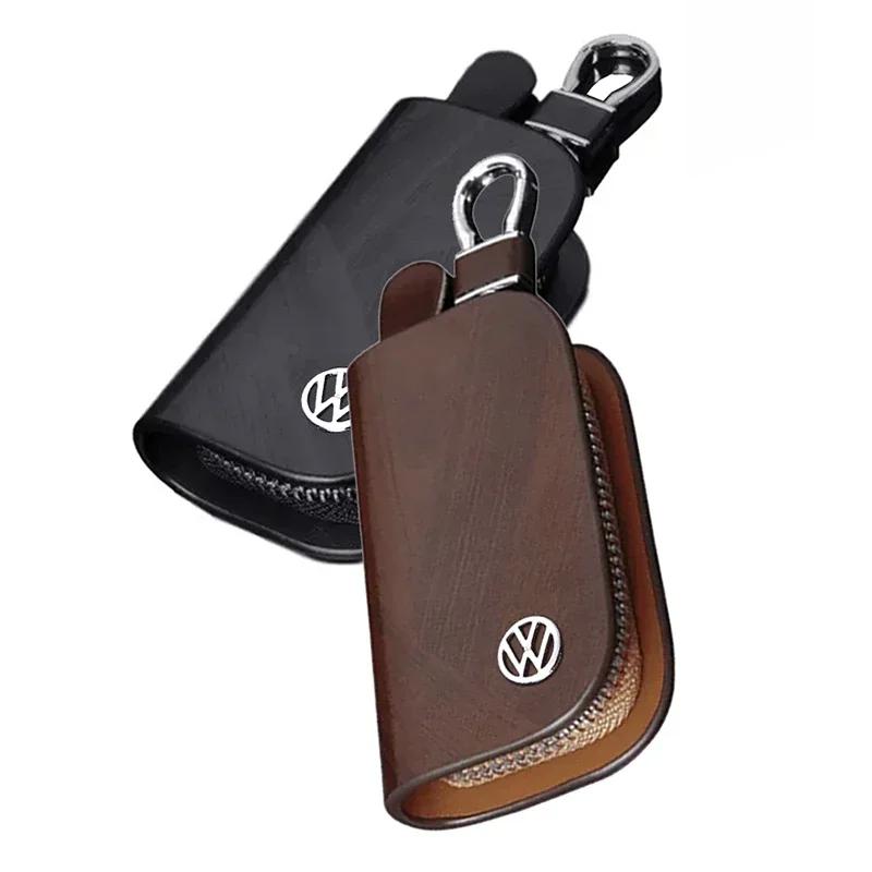 2026 Nuevo Para VOLKSWAGEN VW Cuero Logo del Coche Funda para Llaves Llavero Bolsa Protectora para Volkswagen Santana Tiguan Scirocco Magot