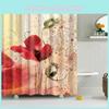 Bathroom Fabric Waterproof Shower Curtain Sheer Panel Decor 12 New Hooks