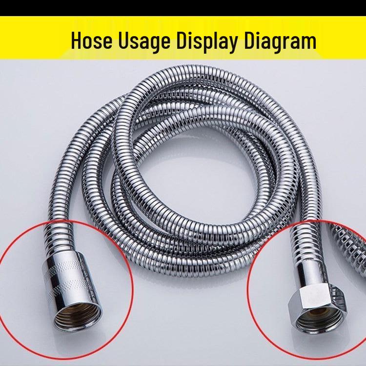 Explosionsgeschützter Duschschlauch und Duschkopf aus Edelstahl - Galvanisch beschichtet, Verdickt & Verschlüsselt, Erhältlich in Längen von 1,5 m, 2 m und 3 m