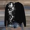 Women's Fashion Printed Long Sleeve Loose Round Neck Sweatshirt Top Fall
