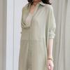Sunscreen Clothing for Women Summer Thin Chiffon Cardigan with Long Sleeves Draped Over A Shawl Medium Length Shirt Collar Jacket