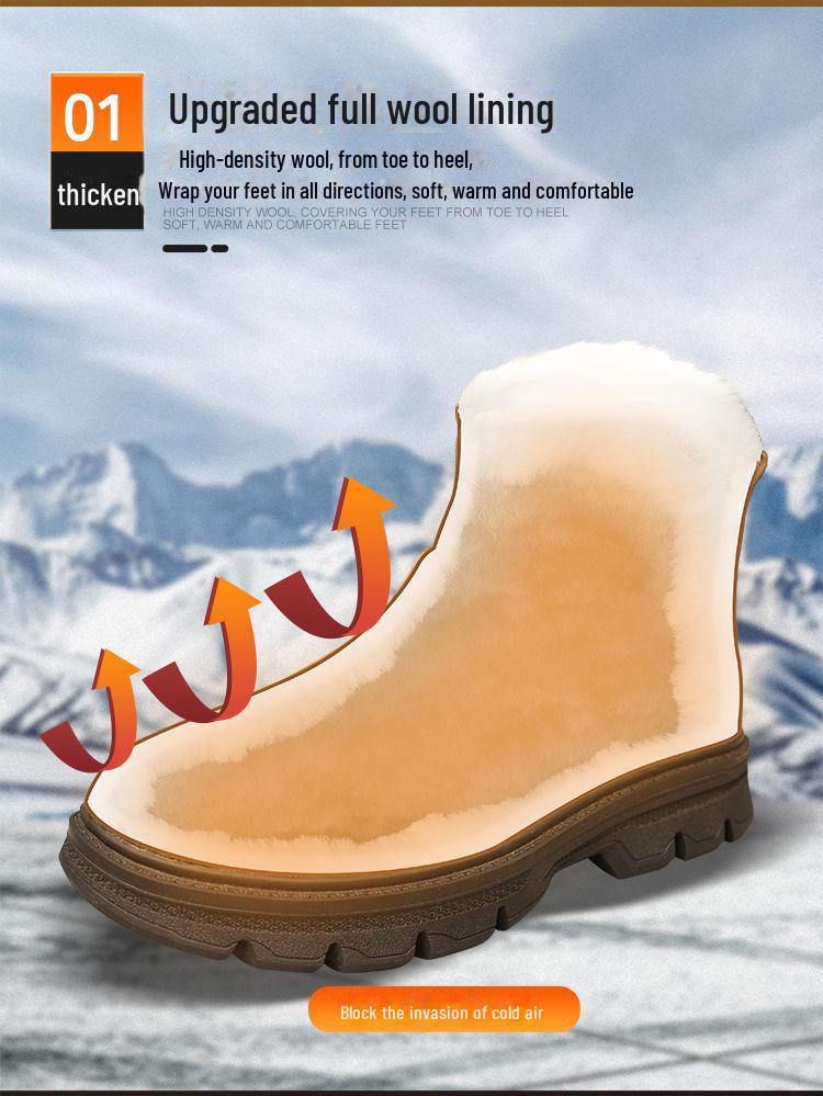 Grube ocieplane buty śniegowe Martin z północnego wschodu z wysokim zamkiem błyskawicznym, antypoślizgowe, rozmiar 40