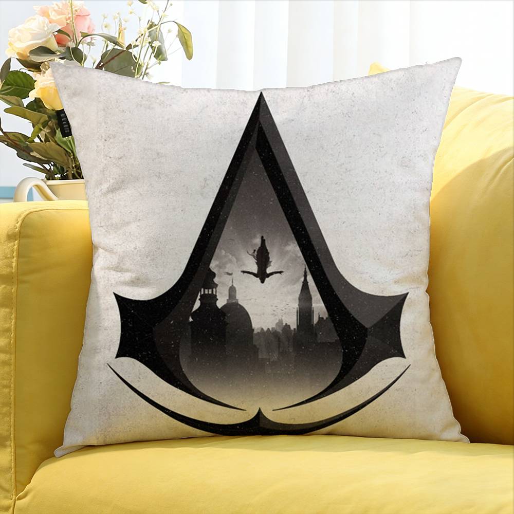 Game AAssassins CCreed logo Various Sizes Square Pillow Case For Car Home Bedchamber Decor