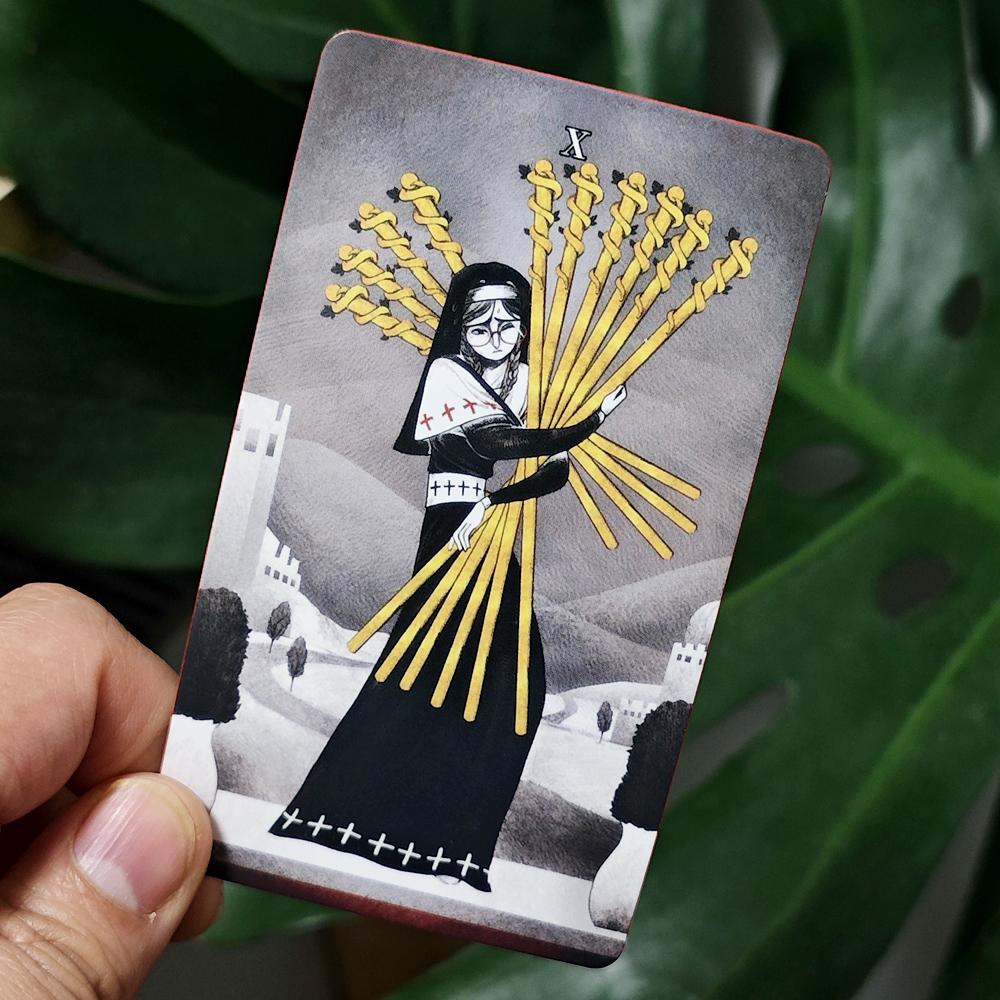 10.3*6cm Secret Mirror Tarot Deck 78 Pcs Rider Tarot Cards with Red Gilded Edges Guidebook