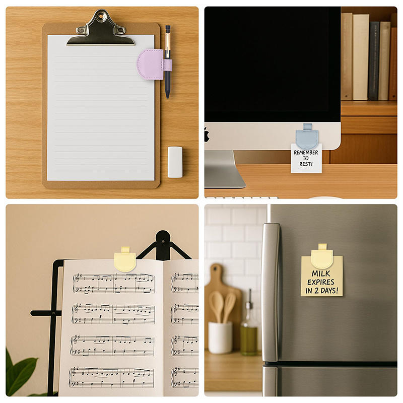 Leather Magnetic Bookmark Multi-functional Dual-use Book Markers Holder For Notebooks Journal Accessory Pages Divider Stationery