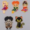 Patch Divertenti di Strega sui Vestiti Patch Ricamate di Gatto Nero Carino Spille di Halloween Patch Termoadesivo Accessori di Abbigliamento Fai da Te
