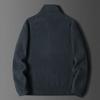 Giacca Invernale da Uomo Cappotto Autunnale Ispessito Peluche Caldo Collo Alto Cardigan Largo Manica Lunga Monocolore Chiusura Lampo Tasche Conservazione del Calore