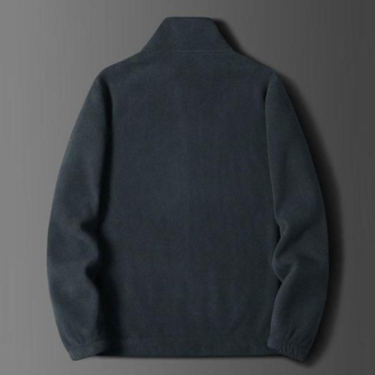 Giacca Invernale da Uomo Cappotto Autunnale Ispessito Peluche Caldo Collo Alto Cardigan Largo Manica Lunga Monocolore Chiusura Lampo Tasche Conservazione del Calore
