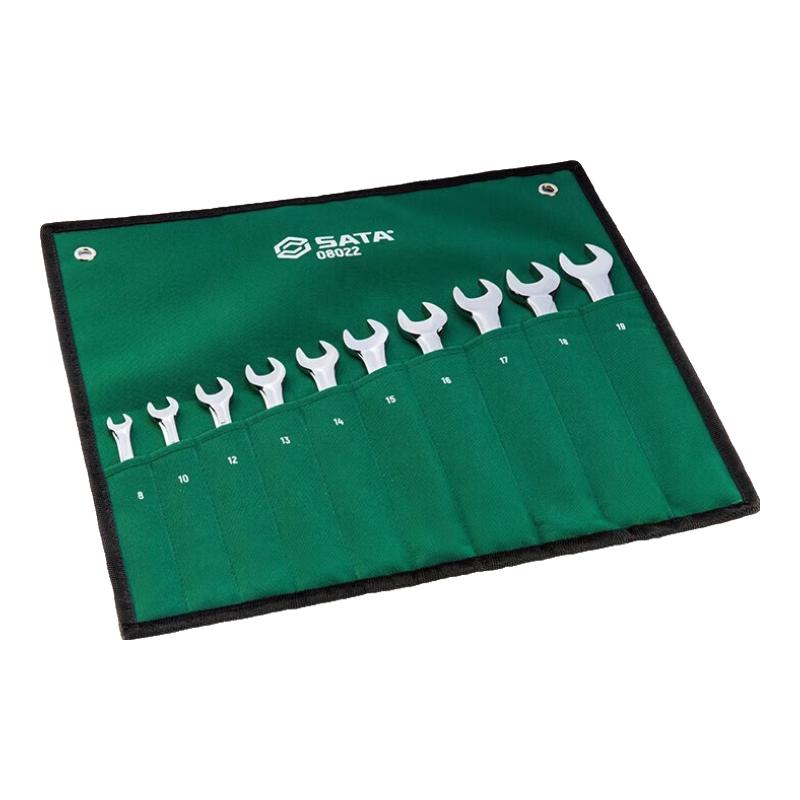 SATA 10-Piece Fully Polished Combination Wrench Set