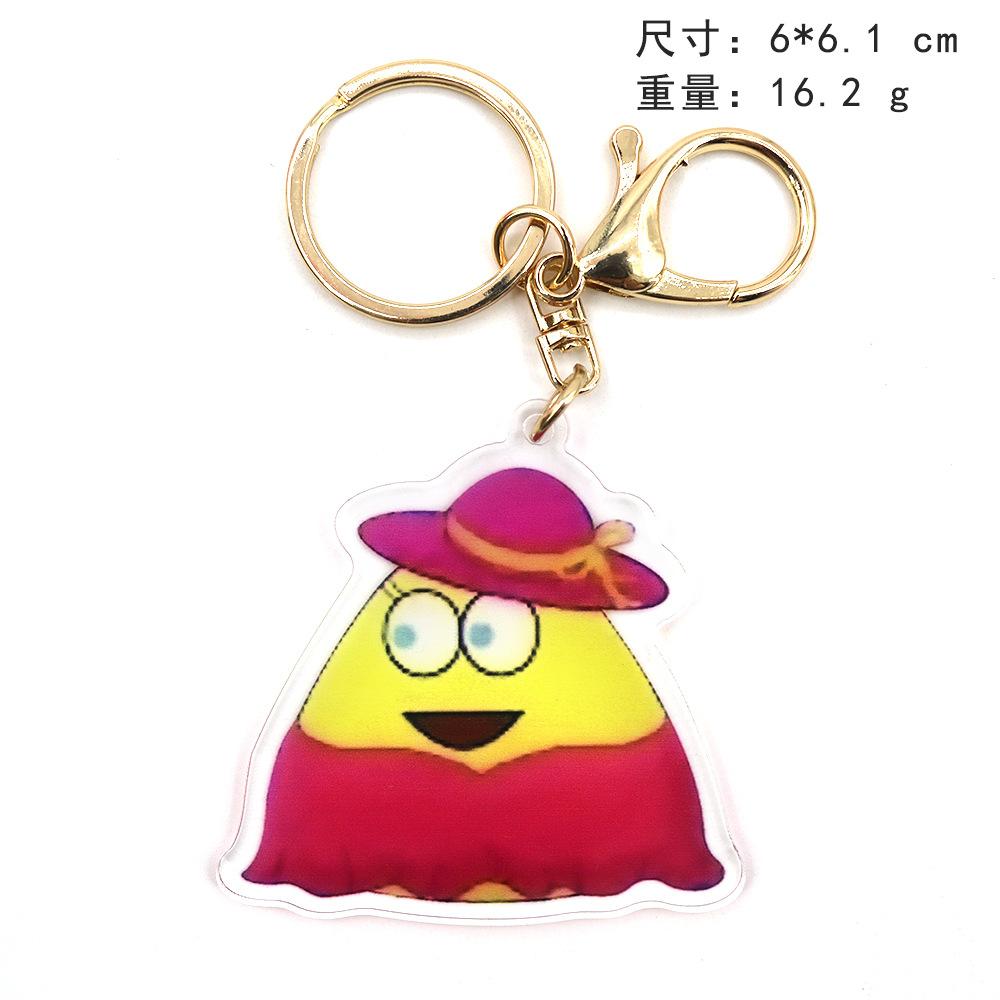 6cm Popular Kawaii Chains Game My Pet Alien Emo Noteit Pou Ring For Accessories Bag Pendant Chain Jewelry Fans Gifts